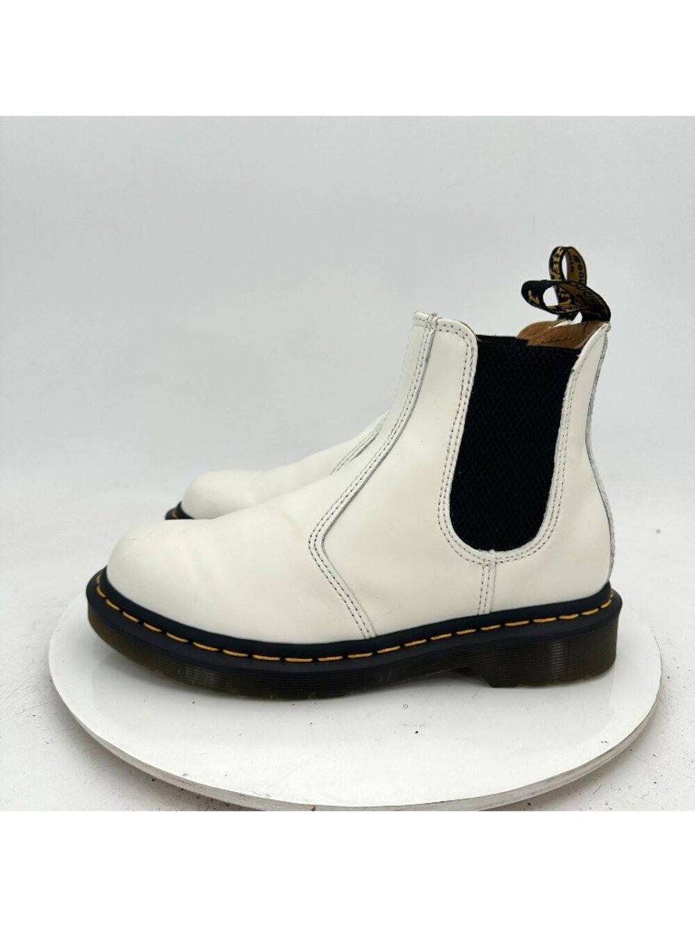 Dr. Martens 2976 YS Women Size 6 White Leather Chelsea Boot